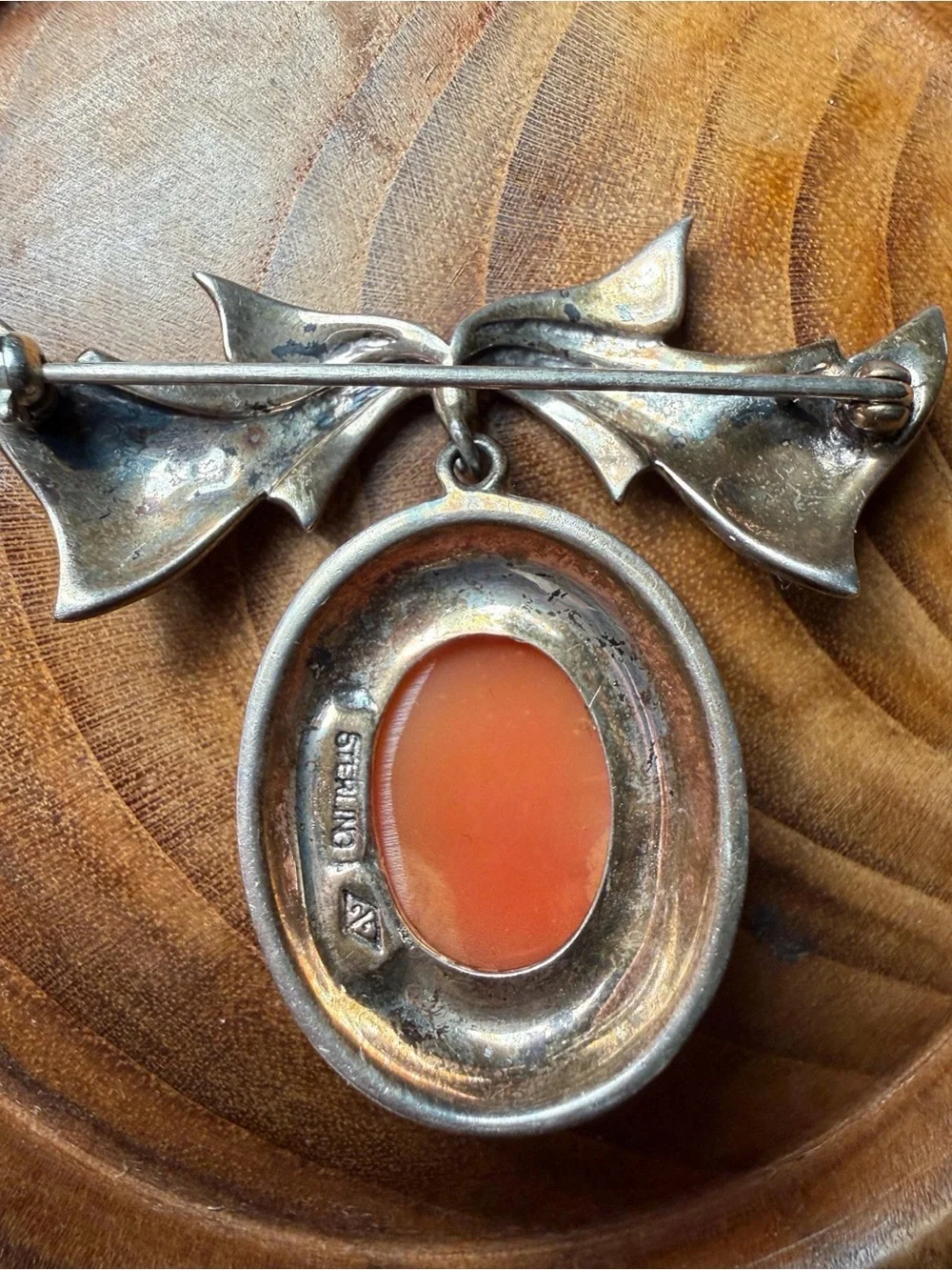 Vintage Sterling Silver Cameo Brooch